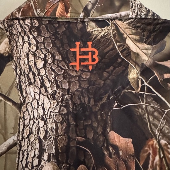 HAZARDS & BOGEYS Men’s Tree Leaves Camo Hawaiian ButtonUp Polyester Shirt-Size M - Picture 7 of 8